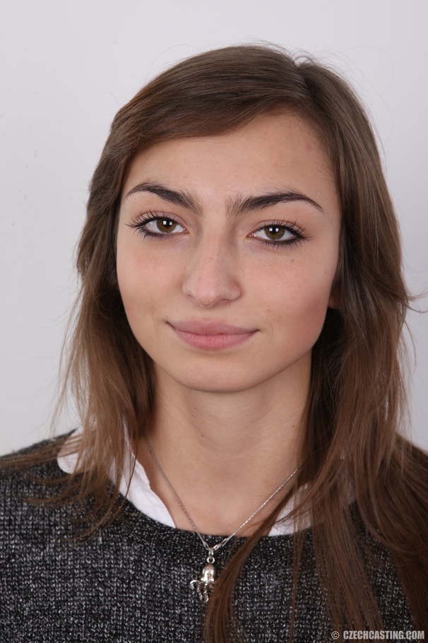 Slender brunette chick with apple tits take - XXX Dessert - Picture 1