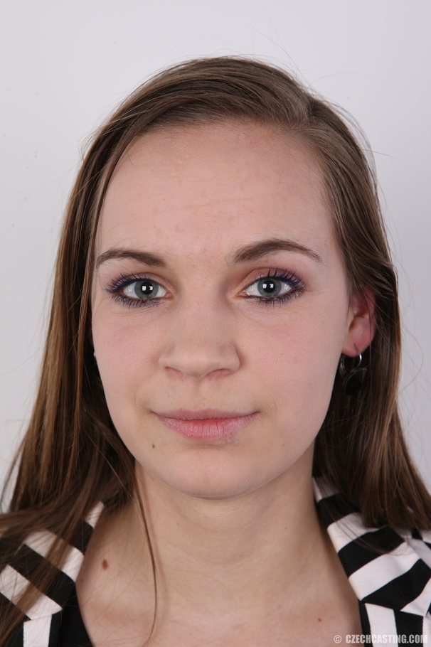 Shy brunette babe with long hair and shaved - XXX Dessert - Picture 1