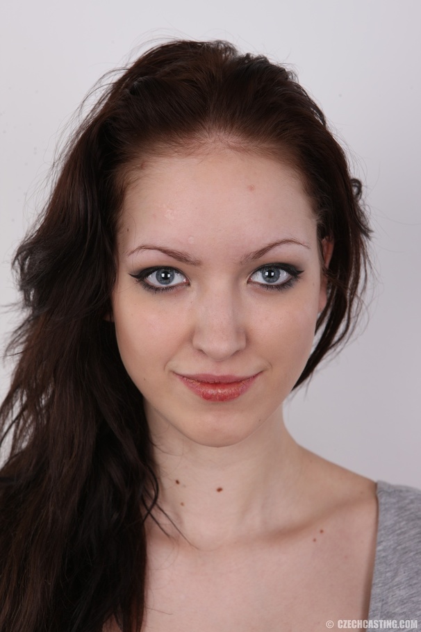 Slim brunette teen with apple tits flauntin - XXX Dessert - Picture 1