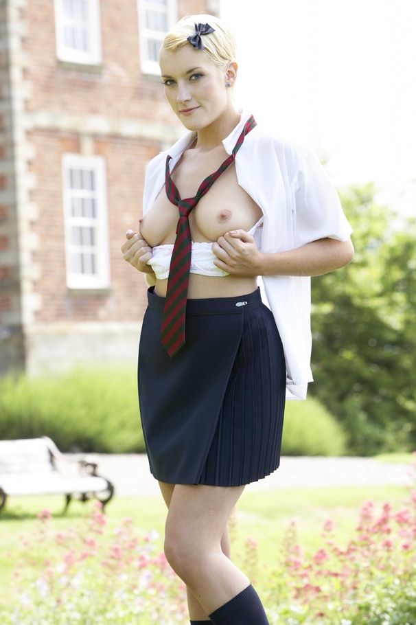 Three mischievous school girls in uniforms  - XXX Dessert - Picture 4