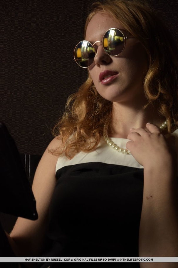 Hottie in glasses and black and white dress - XXX Dessert - Picture 3