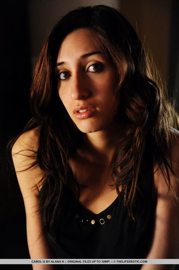 Brunette temptress in short hot black dress - XXX Dessert - Picture 1