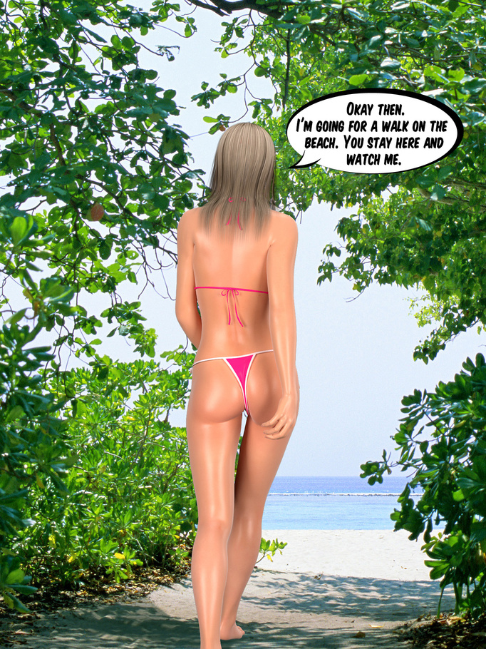 682px x 910px - Hot blonde babe in a bikini meets a - Silver Cartoon - Picture 2