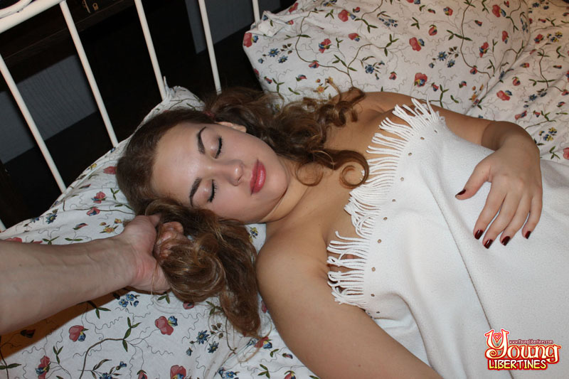 Man plays with angelic brunette’s piggy tails and nipples before she gives his boner a surprise. - XXXonXXX - Pic 2