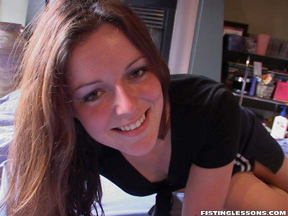 Remarkable chick in a short blue skirt is a class act when filling her cunt with fist. - XXXonXXX - Pic 1