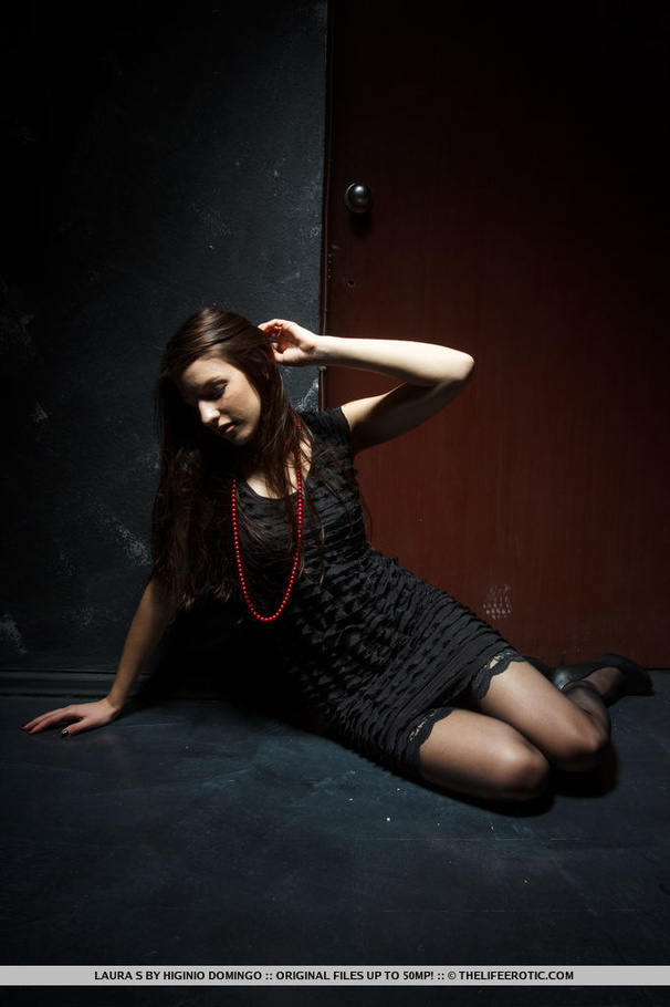 Beautiful teen sits by the fire exit door w - XXX Dessert - Picture 3