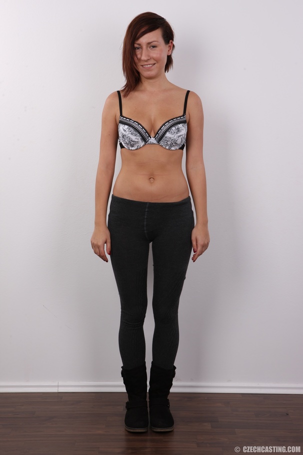 Sweet babe wearing gray sweater, black legg - XXX Dessert - Picture 4