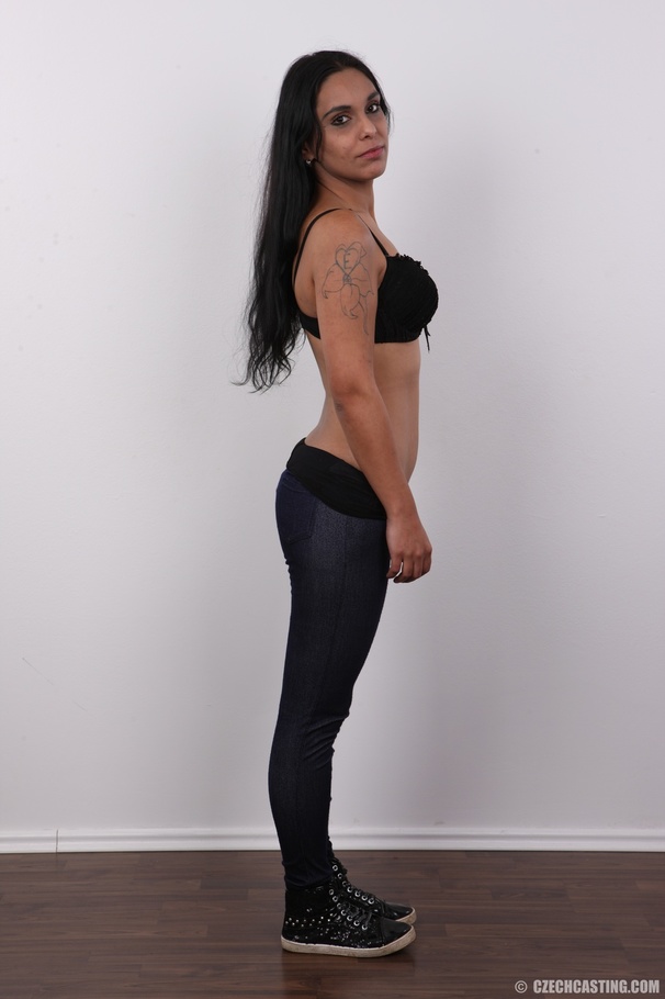 Hot gypsy wearing gray sweater, tight black - XXX Dessert - Picture 5