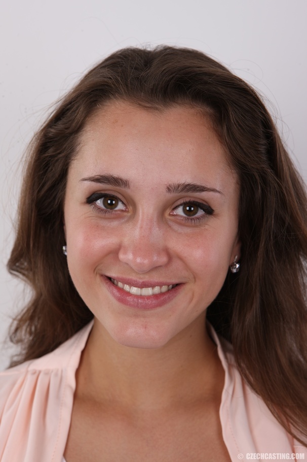 Teen brunette wearing pink jacket, white sh - XXX Dessert - Picture 1