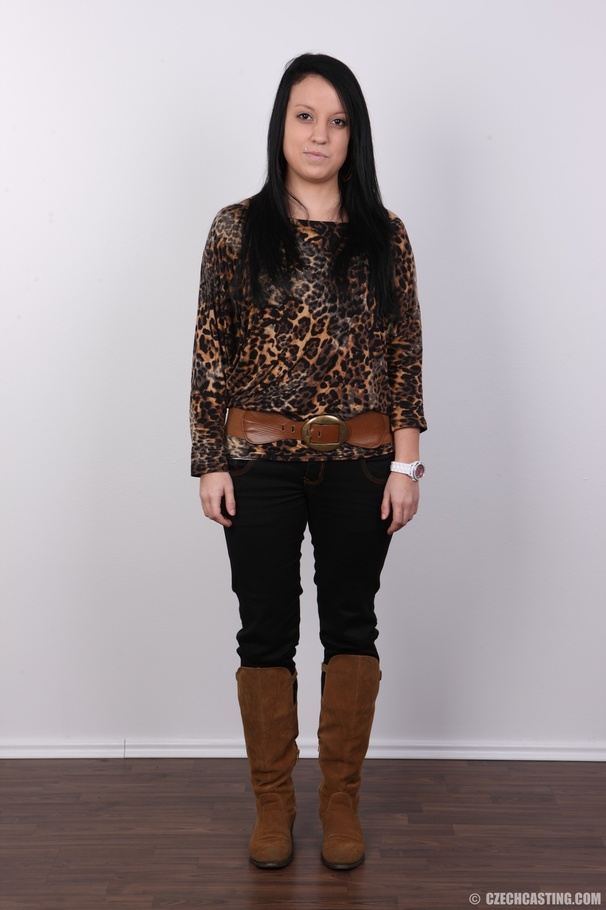 Sweet chick wearing leopard print blouse, b - XXX Dessert - Picture 2