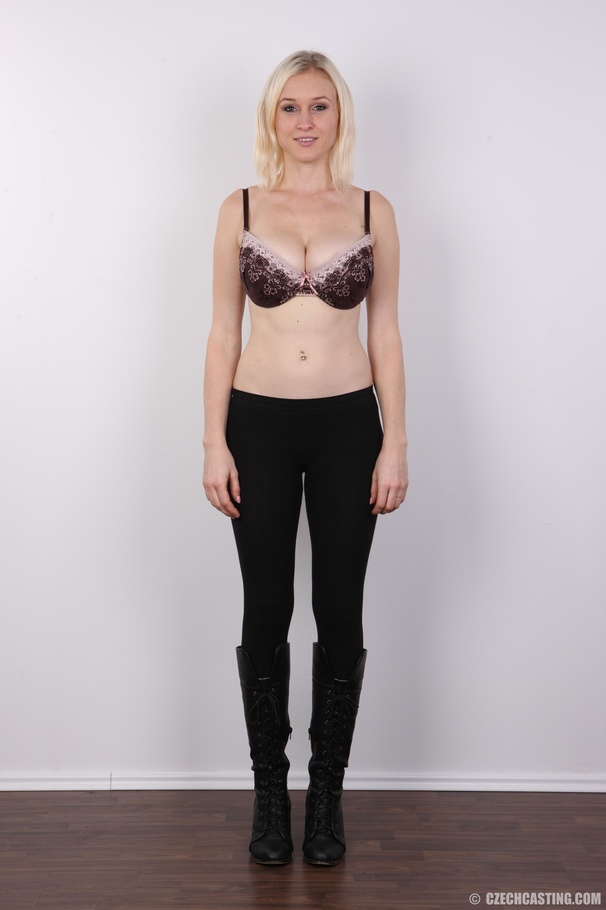 Blonde cutie posing in brown mini dress, bl - XXX Dessert - Picture 4