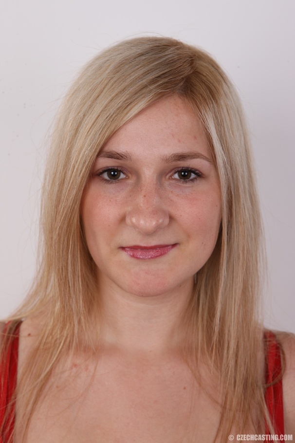 Cute blonde wearing red shirt, jeans and bl - XXX Dessert - Picture 1