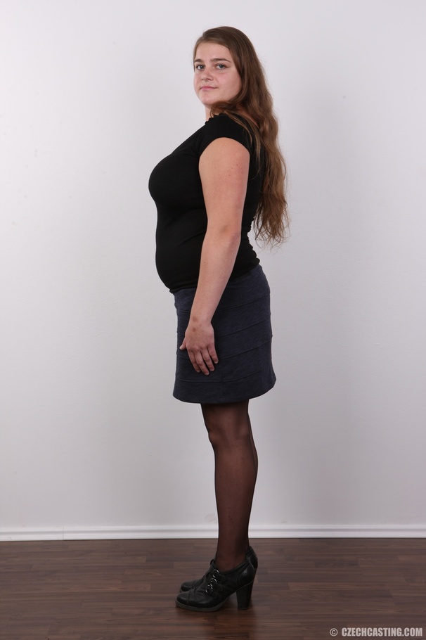 Fat chick wearing black shirt, skirt, stock - XXX Dessert - Picture 3