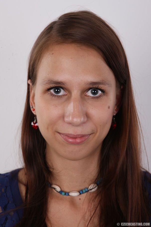 Sweet hot chick wearing blue laced shirt, t - XXX Dessert - Picture 1