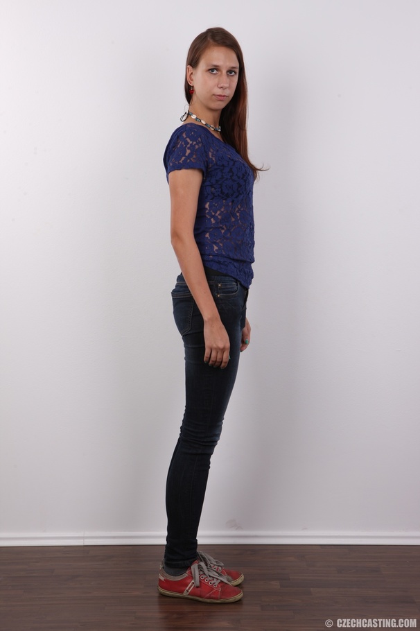 Sweet hot chick wearing blue laced shirt, t - XXX Dessert - Picture 3