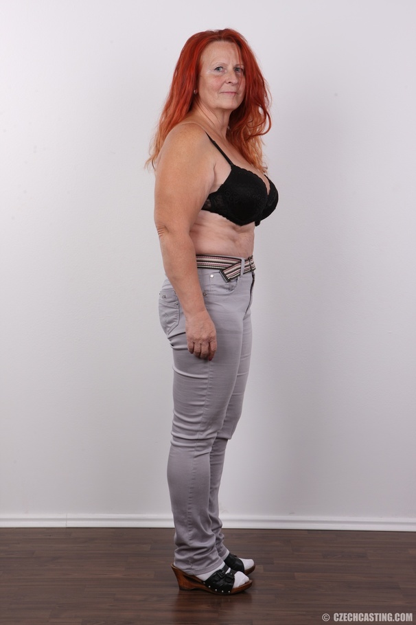 Redhead granny wearing multi-colored shirt  - XXX Dessert - Picture 5