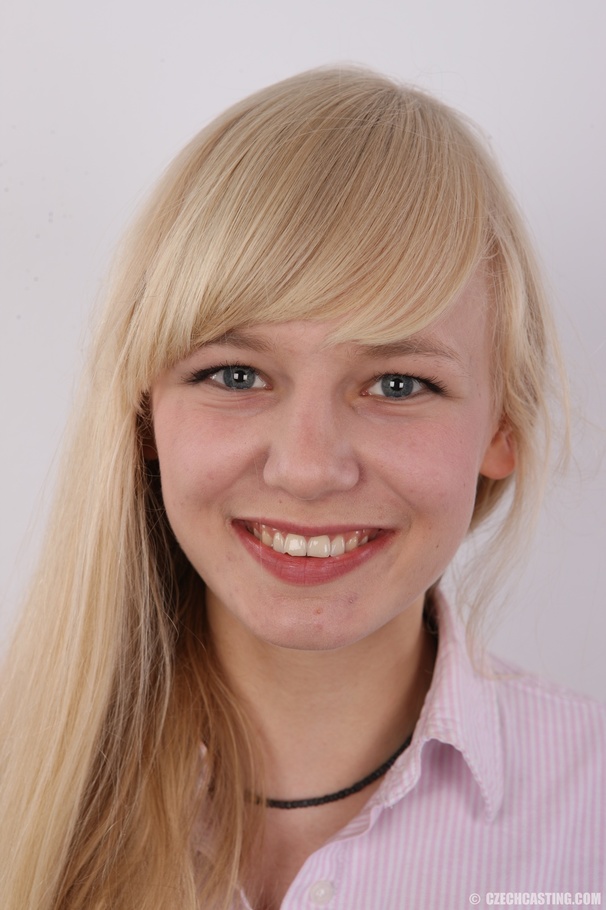 Teen blonde takes off her pink polo shirt,  - XXX Dessert - Picture 1