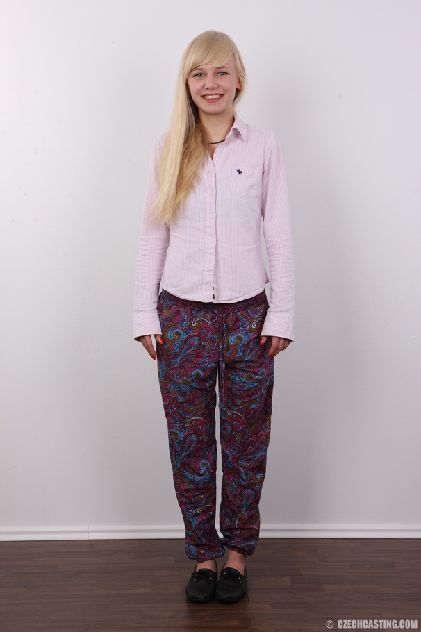 Teen blonde takes off her pink polo shirt,  - XXX Dessert - Picture 2