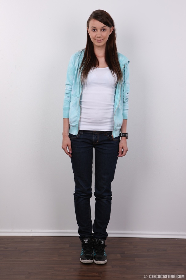 Young chick in white shirt, turquoise jacke - XXX Dessert - Picture 2