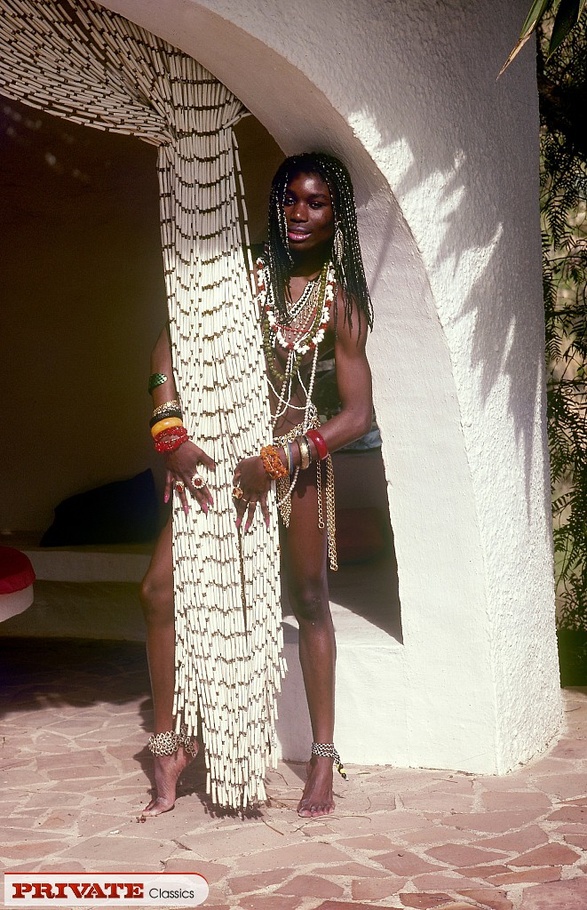 Stunning black babe wearing a variety of ne - XXX Dessert - Picture 1