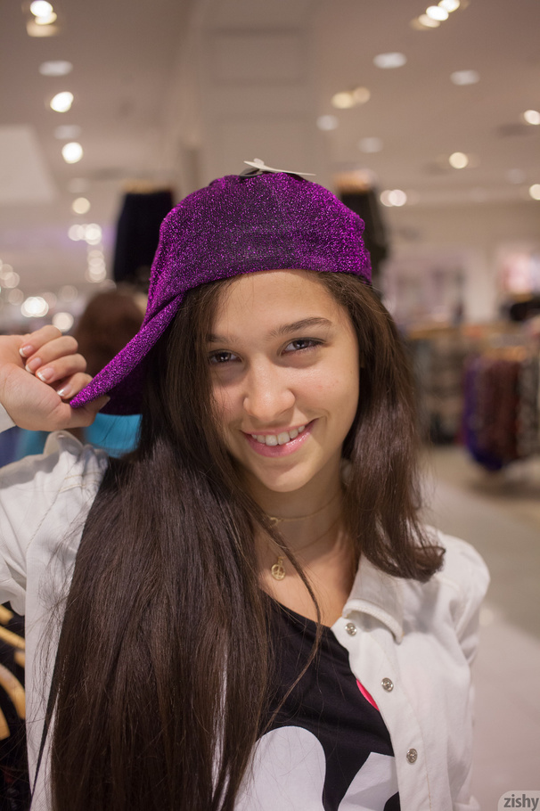 Boobed brunette teen in a purple cap undres - XXX Dessert - Picture 4