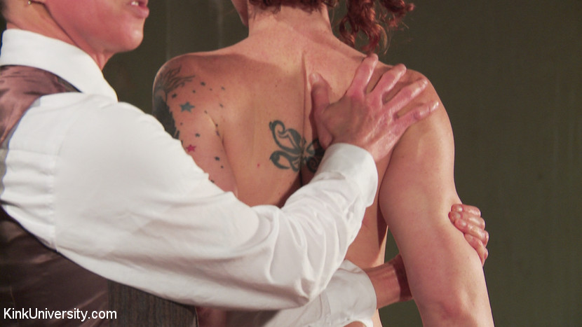 Inked gal in black lingerie gets pushed aro - XXX Dessert - Picture 9