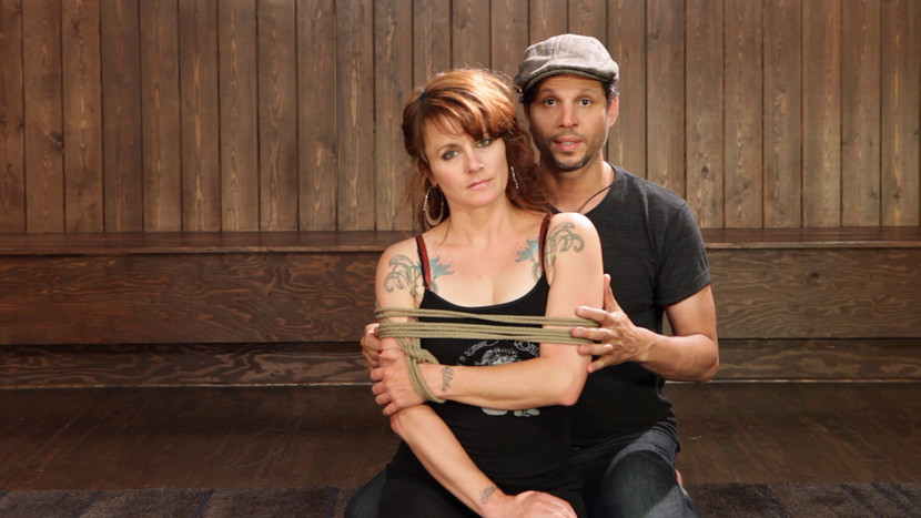 Inked redhead in a black shirt gets tied up - XXX Dessert - Picture 2