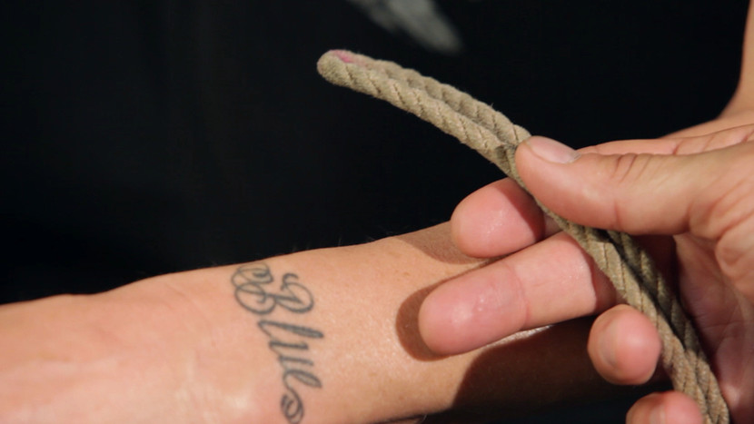 Inked redhead in a black shirt gets tied up - XXX Dessert - Picture 5