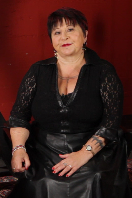 Brunette in a purple bra and grey panties t - XXX Dessert - Picture 2