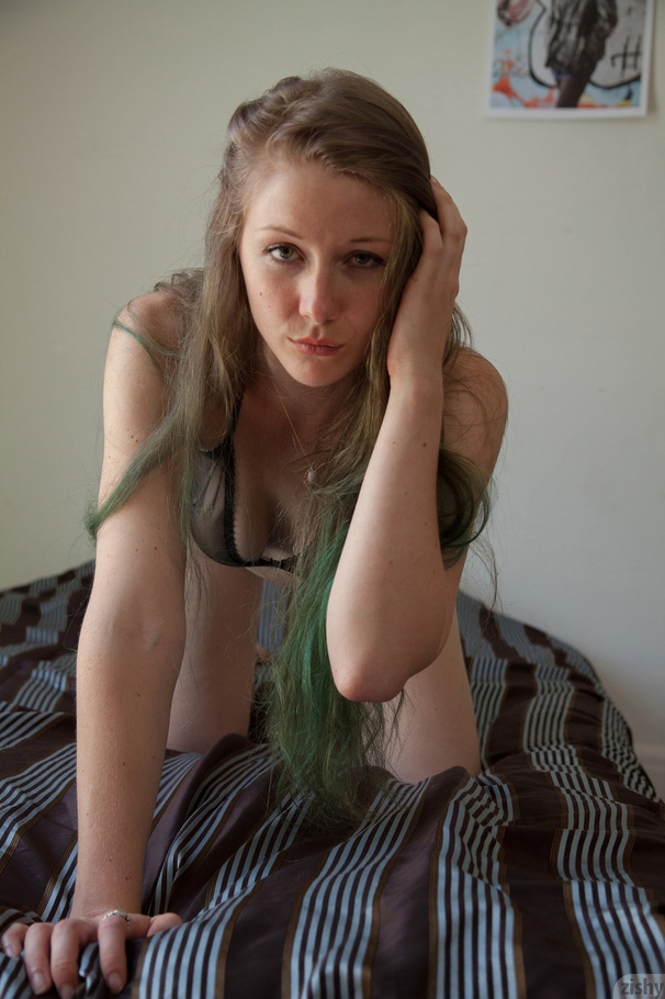 Long-haired teen model in white transparent - XXX Dessert - Picture 7