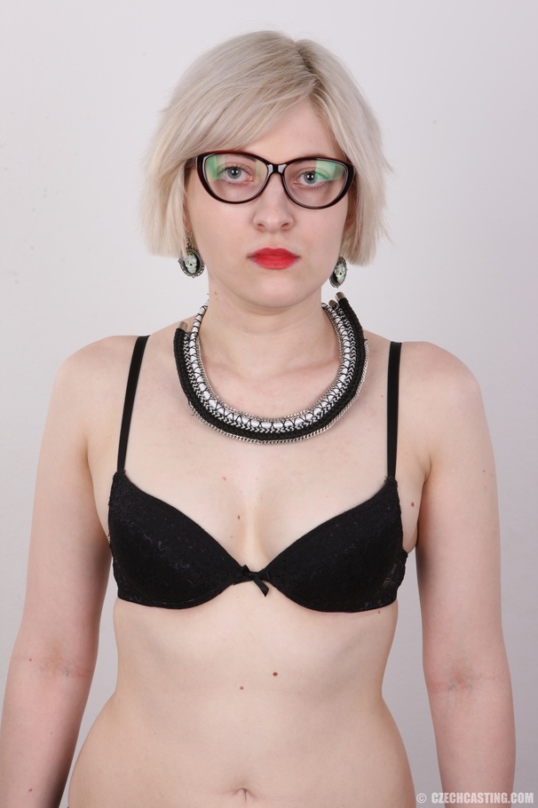 Blonde in a black dress and undies poses nu - XXX Dessert - Picture 6