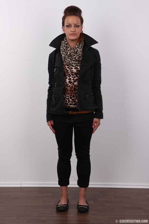 Juicy fawn in a black coat and pants shows  - XXX Dessert - Picture 2