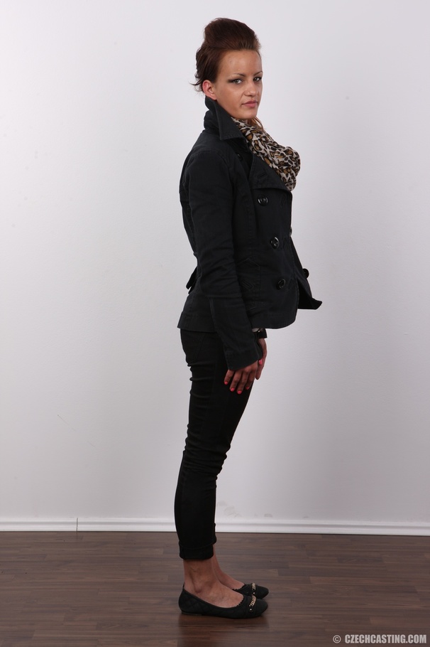 Juicy fawn in a black coat and pants shows  - XXX Dessert - Picture 3