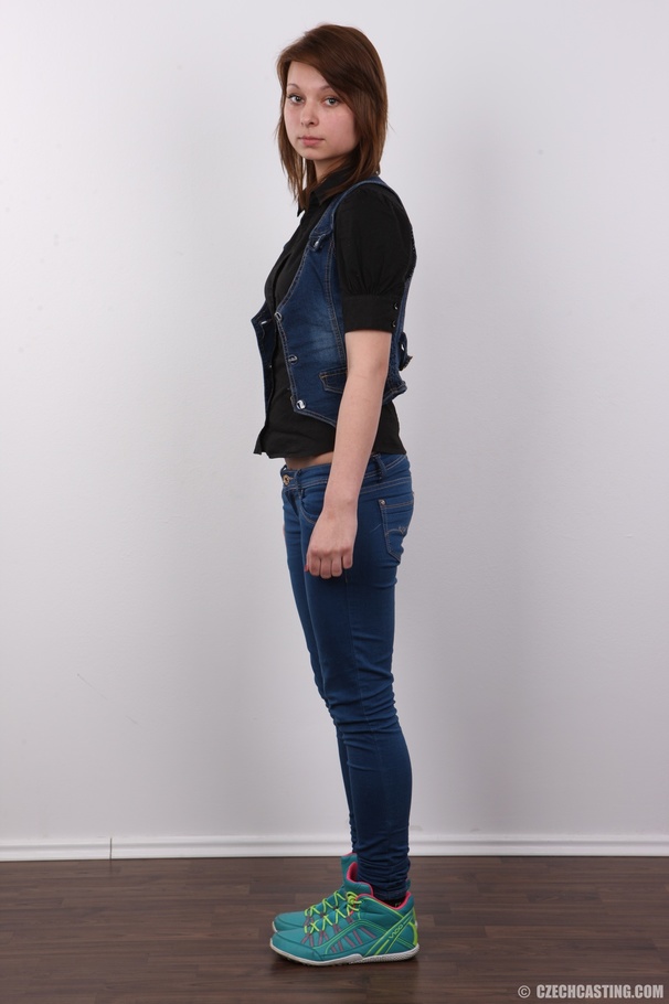 Awesome hussy in a denim vest, black shirt, - XXX Dessert - Picture 3