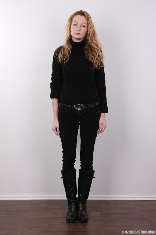 Appealing nymph in a black turtleneck, pant - XXX Dessert - Picture 2