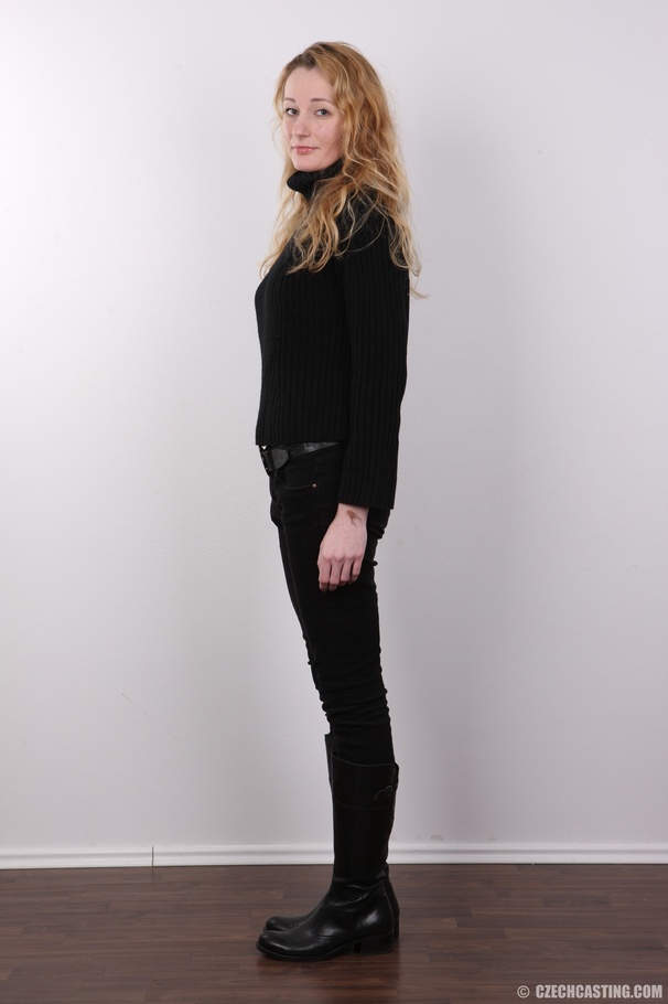 Appealing nymph in a black turtleneck, pant - XXX Dessert - Picture 3