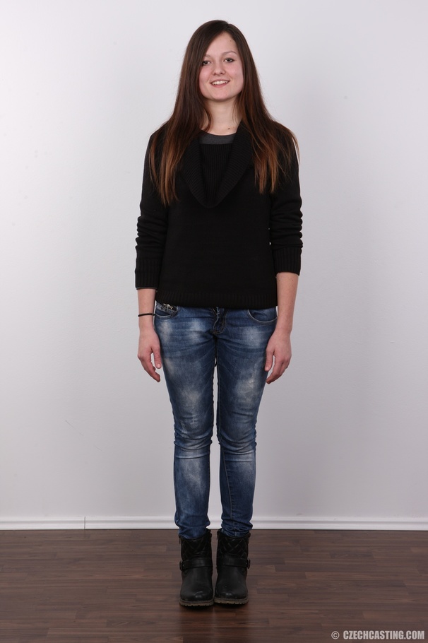 Appealing miss in a black top and jeans pos - XXX Dessert - Picture 2