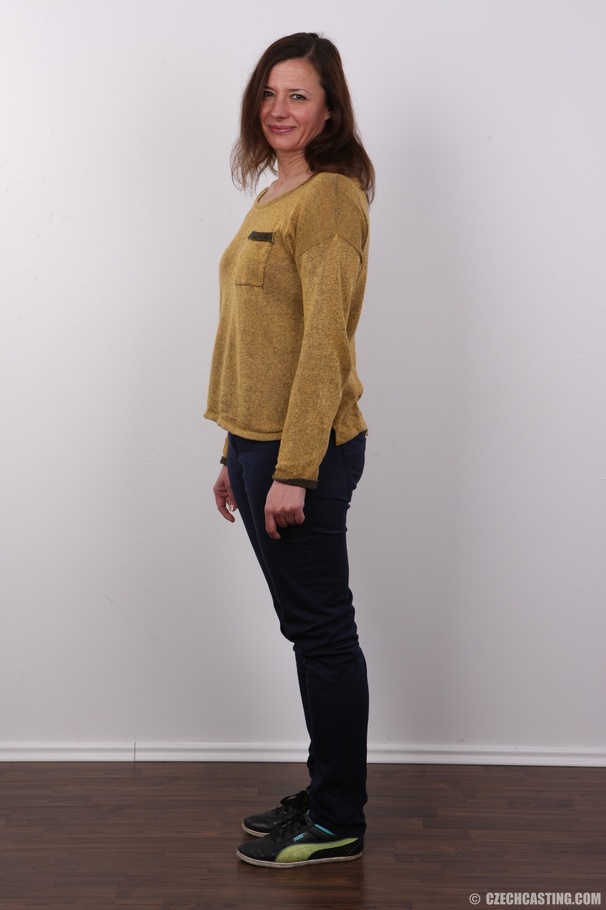 Desirable woman in a yellow top, jeans and  - XXX Dessert - Picture 3