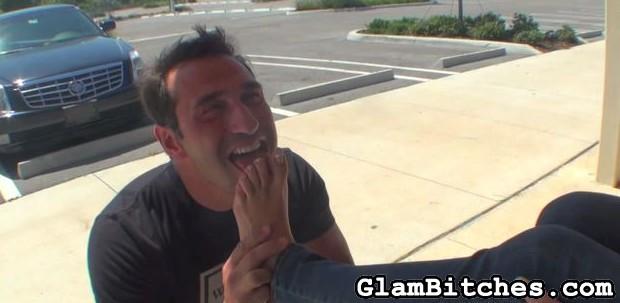 Guy agrees to lick girl's feet in order to  - XXX Dessert - Picture 6