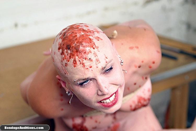 Horny bald bitch gets a really nasty caning - XXX Dessert - Picture 16