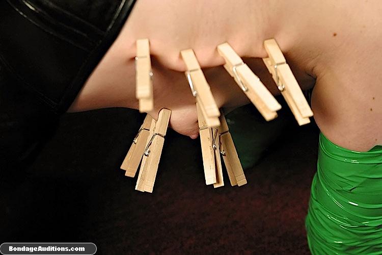 Clothespins all over her sexy body, she lov - XXX Dessert - Picture 11