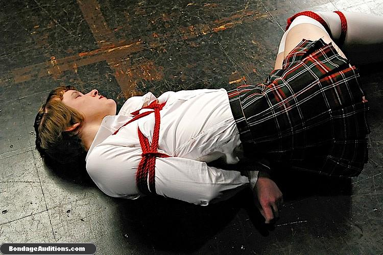 Naughty tied up schoolgirl enjoys rough can - XXX Dessert - Picture 2