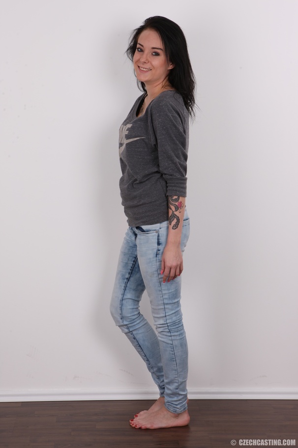 Inked up chick with a hairless pussy poses  - XXX Dessert - Picture 2