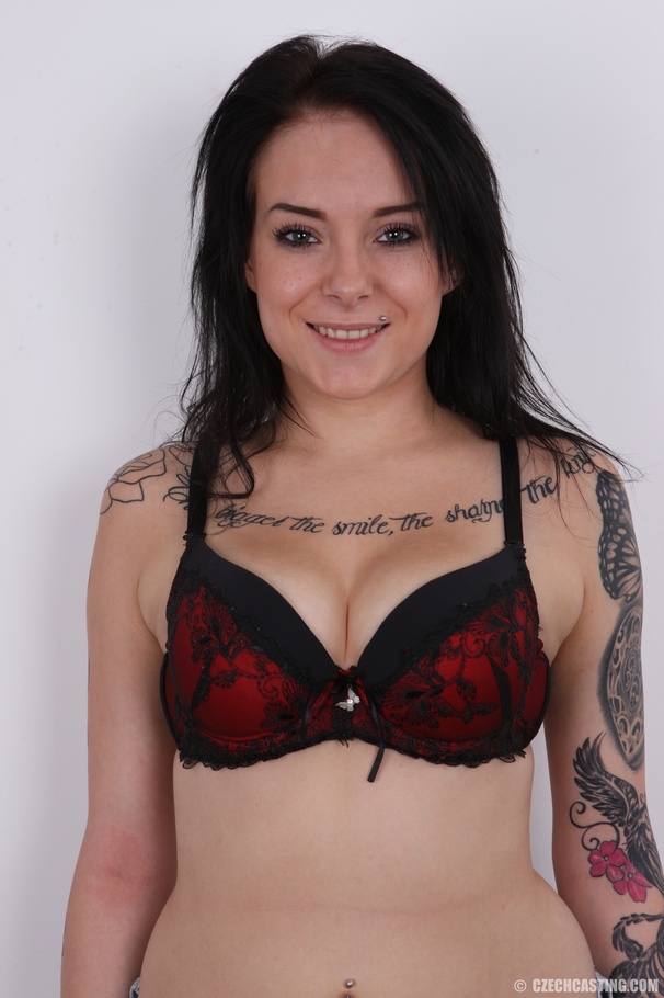 Inked up chick with a hairless pussy poses  - XXX Dessert - Picture 3