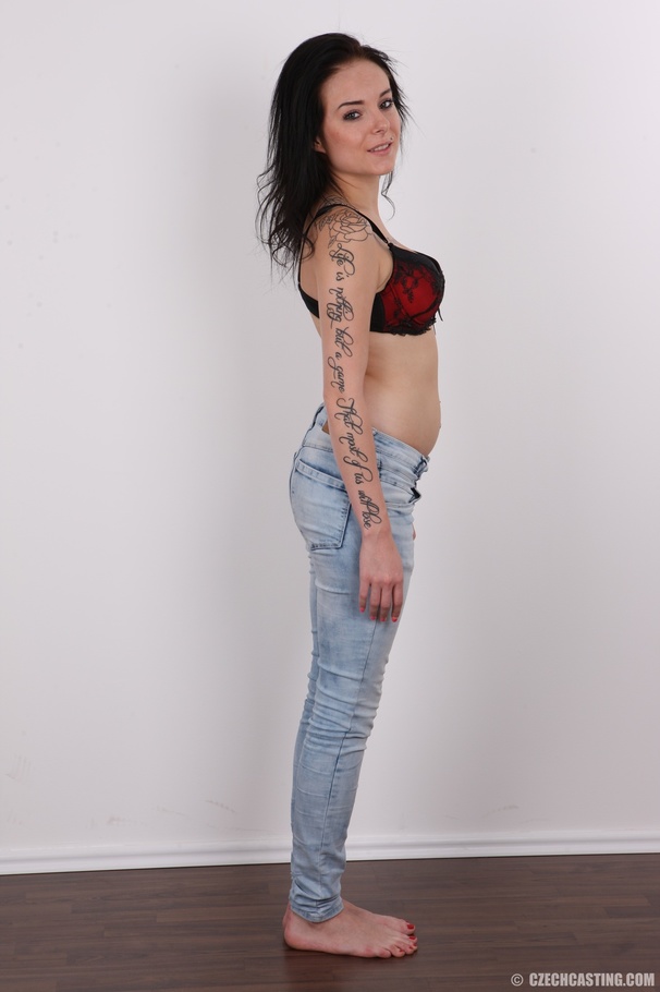 Inked up chick with a hairless pussy poses  - XXX Dessert - Picture 4