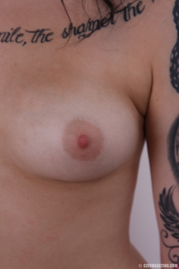 Inked up chick with a hairless pussy poses  - XXX Dessert - Picture 10