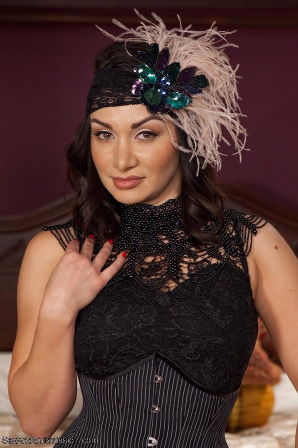 Dark haired honey in sexy clothing gets tied and banged - XXXonXXX - Pic 1