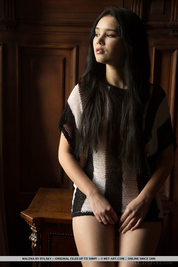 Foxy brunnette teases with her sweet pussy  - XXX Dessert - Picture 1