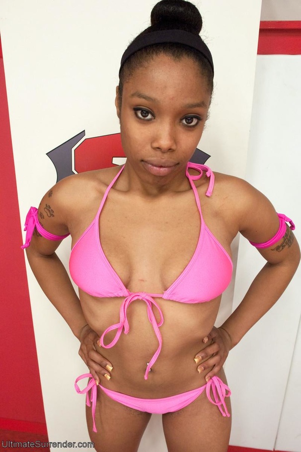 Ebony sweet fights against a nerdy brunette - XXX Dessert - Picture 1