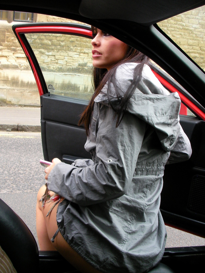 A-cup brunette, naked under her big coat, gets risky in public - XXXonXXX - Pic 6